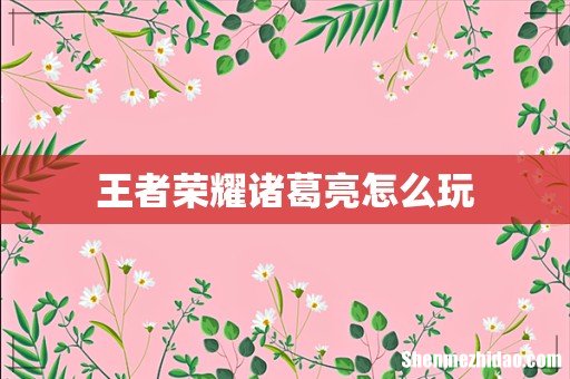 王者荣耀诸葛亮怎么玩