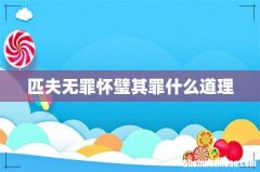 匹夫无罪怀璧其罪什么道理