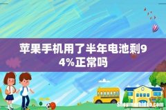 苹果手机用了半年电池剩94%正常吗