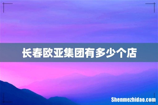 长春欧亚集团有多少个店