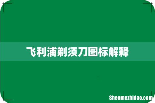 飞利浦剃须刀图标解释