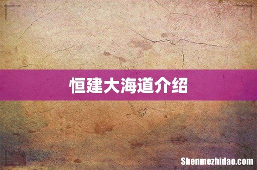 恒建大海道介绍