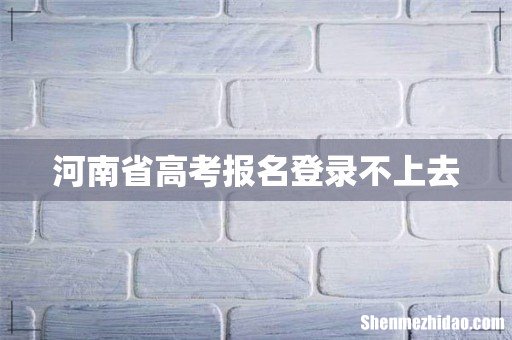 河南省高考报名登录不上去