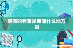 赵薇的老家是芜湖什么地方的