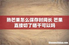 熟芒果怎么保存时间长 芒果直接切了晒干可以吗