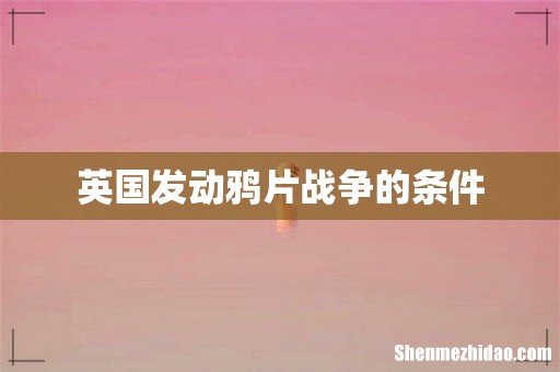 英国发动鸦片战争的条件