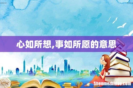 心如所想,事如所愿的意思
