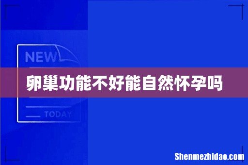 卵巢功能不好能自然怀孕吗