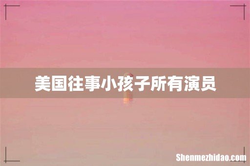 美国往事小孩子所有演员