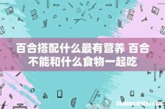百合搭配什么最有营养 百合不能和什么食物一起吃