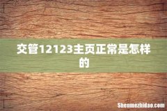 交管12123主页正常是怎样的