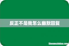 反正不是我怎么幽默回复