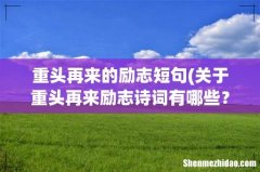 关于重头再来励志诗词有哪些？ 重头再来的励志短句