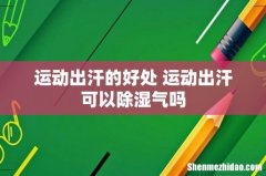 运动出汗的好处 运动出汗可以除湿气吗