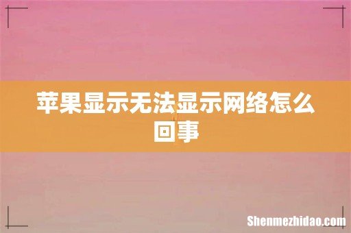 苹果显示无法显示网络怎么回事