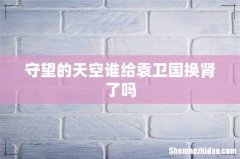 守望的天空谁给袁卫国换肾了吗