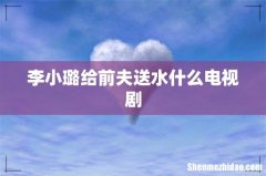李小璐给前夫送水什么电视剧
