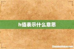 h值表示什么意思