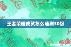 王者荣耀成就怎么速刷30级