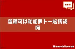 莲藕可以和胡萝卜一起煲汤吗