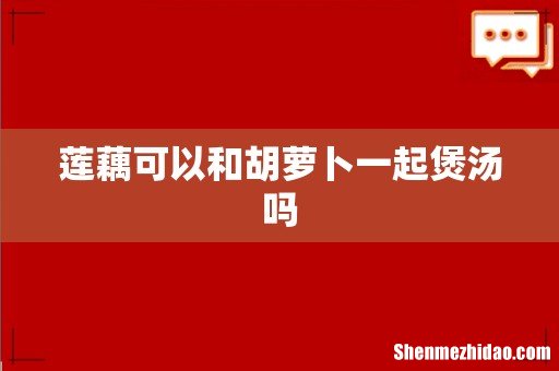 莲藕可以和胡萝卜一起煲汤吗