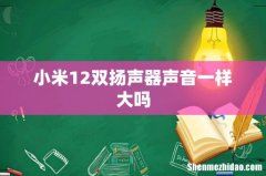 小米12双扬声器声音一样大吗