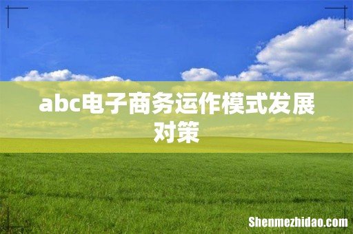 abc电子商务运作模式发展对策