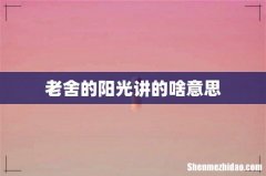 老舍的阳光讲的啥意思