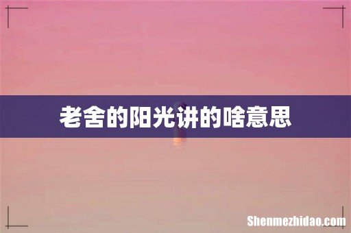 老舍的阳光讲的啥意思