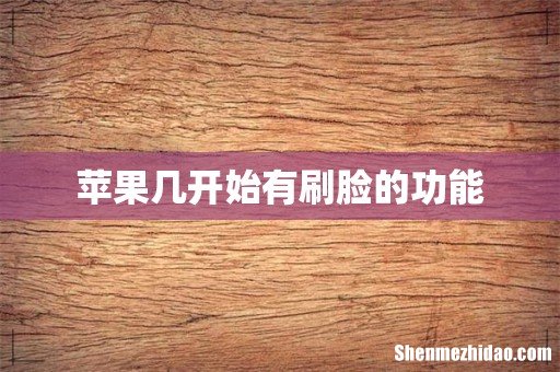 苹果几开始有刷脸的功能