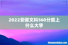 2022安徽文科560分能上什么大学