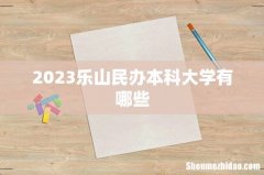 2023乐山民办本科大学有哪些