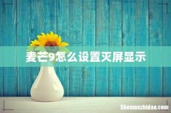 麦芒9怎么设置灭屏显示
