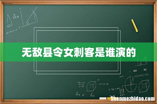 无敌县令女刺客是谁演的
