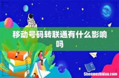 移动号码转联通有什么影响吗