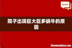 院子出现巨大巨多蜗牛的原因