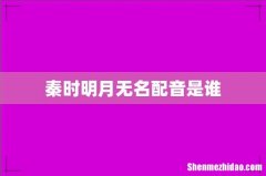 秦时明月无名配音是谁