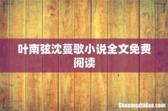 叶南弦沈蔓歌小说全文免费阅读