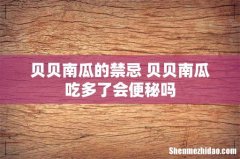 贝贝南瓜的禁忌 贝贝南瓜吃多了会便秘吗