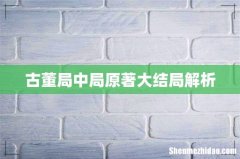 古董局中局原著大结局解析