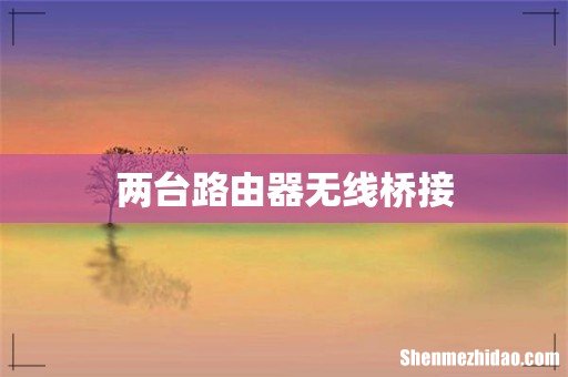 两台路由器无线桥接