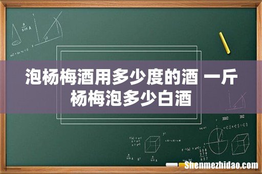 泡杨梅酒用多少度的酒 一斤杨梅泡多少白酒