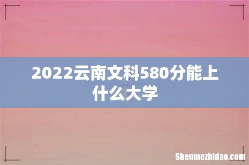 2022云南文科580分能上什么大学