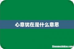 心意犹在是什么意思