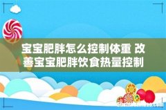 宝宝肥胖怎么控制体重 改善宝宝肥胖饮食热量控制