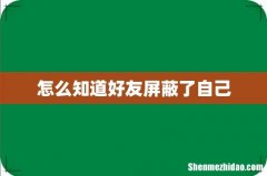 怎么知道好友屏蔽了自己