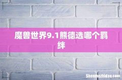 魔兽世界9.1熊德选哪个羁绊