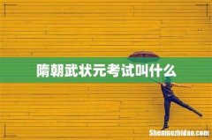 隋朝武状元考试叫什么