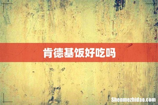 肯德基饭好吃吗