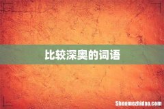 比较深奥的词语